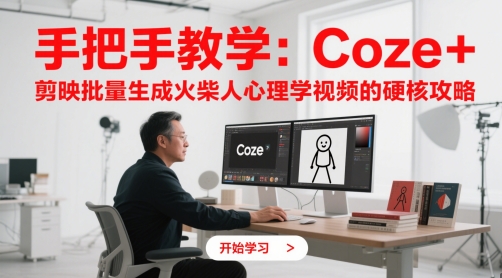 手把手教学：Coze + 剪映批量生成火柴人心理学视频的硬核攻略-多米网络