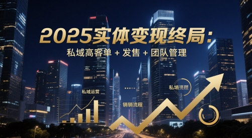 2025实体变现终局：私域高客单+发售+团队管理-米创网