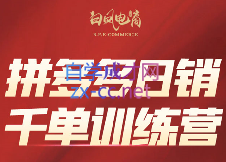白凤电商·拼多多日销千单训练营(更新5月)-58创网