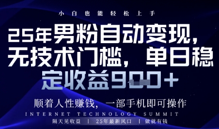 顺着人性挣钱，男粉全自动变现，保底日入9张+【揭秘】-米创网