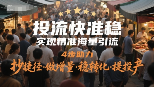 投流快准稳，实现精准海量引流，4步助力，抄捷径·做增量·稳转化·提投产-米创网