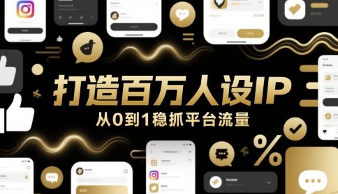 打造百万人设IP，从0到1稳抓平台流量-米创网