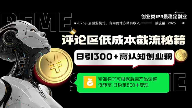 评论区低成本引流秘籍，精准钩子直击用户，单账号日增300+创业粉，日稳…-58创网