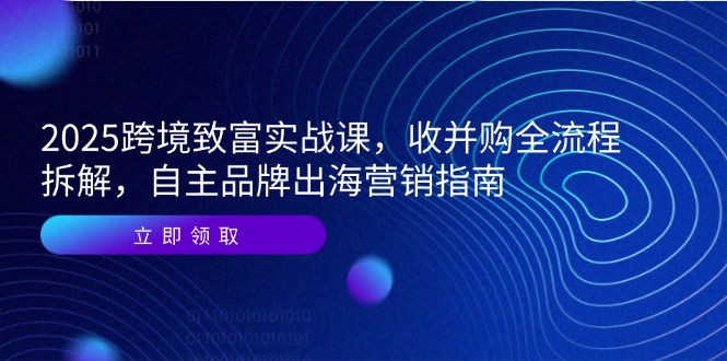 2025跨境致富实战课，收并购全流程拆解，自主品牌出海营销指南-米创网