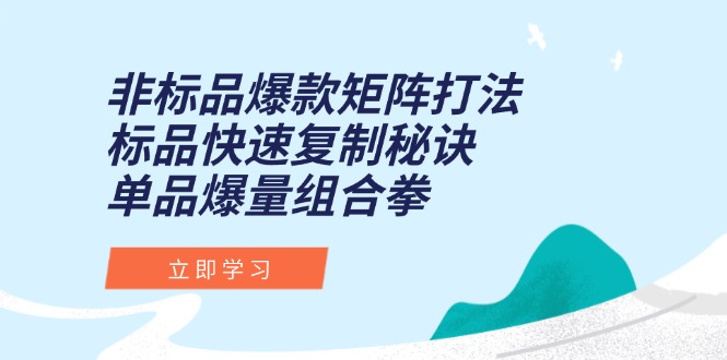 非标品爆款矩阵打法，标品快速复制秘诀，单品爆量组合拳-米创网