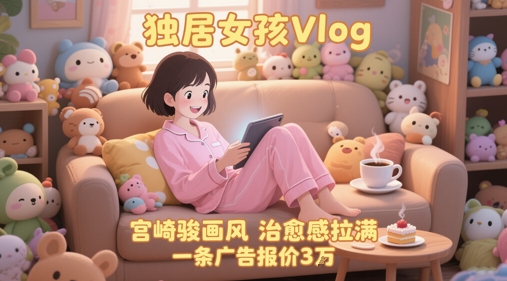 单个账号涨粉71W！用AI制作独居女孩Vlog，宫崎骏画风，治愈感拉满，一条广告报价3W-米创网