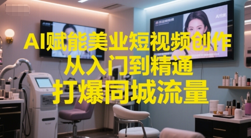 AI赋能美业短视频创作，从入门到精通，打爆同城流量，超级AI工具短视频实操落地-米创网