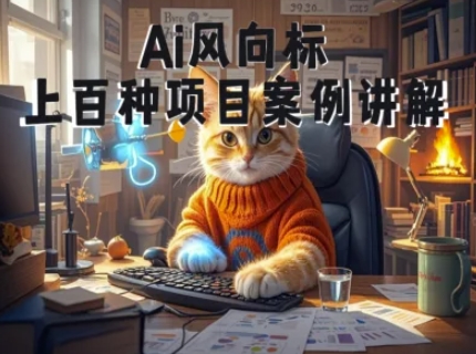 Ai风向标-附100种项目案例玩法-0基础小白到大神ai视频商业应用教学-米创网