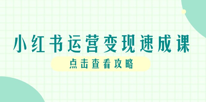 小红书运营变现速成课，账号搭建到暴力起号，个人IP全流程指南-米创网