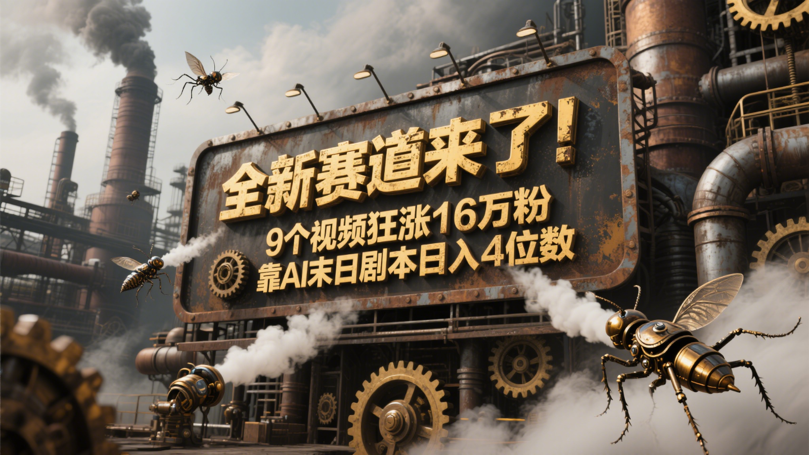 全新赛道来了！9个视频狂涨16万粉，靠AI末日剧本日入4位数，评论区爆肝追更！-米创网