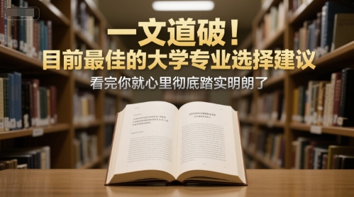 付费文章：一文道破！目前最佳的大学专业选择建议，看完你就心里彻底踏实明朗了-多米网络