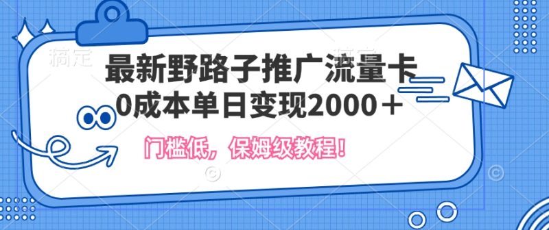 最新野路子推广流量卡,一张200-300,门槛低,0成本单日变现多张-申水仓